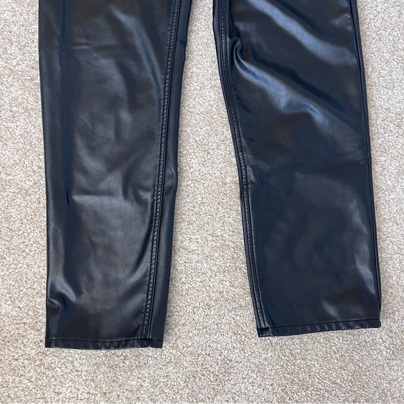 Abercrombie and Fitch Ankle Straight Ultra High Rise Vegan Leather Pants Size 27 - Picture 6 of 15
